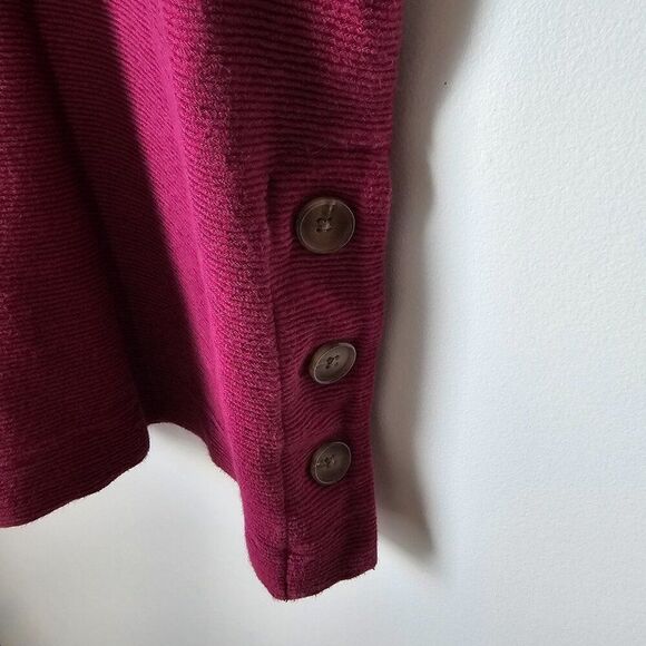 EUC ST JOHN'S BAY MAGENTA RIBBED CREW NECK BOXY PULLOVER SZ L - Picture 11 of 15